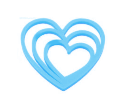 個性心形硅膠墊水藍